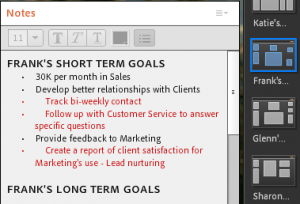 Tracking Goals in Note Pod