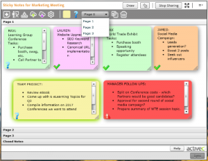 Use sticky notes for web conferencing accessibility
