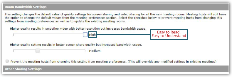 adobe connect bandwidth settings