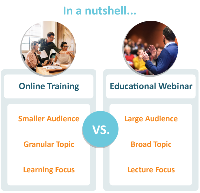 online training vs. educational webinar