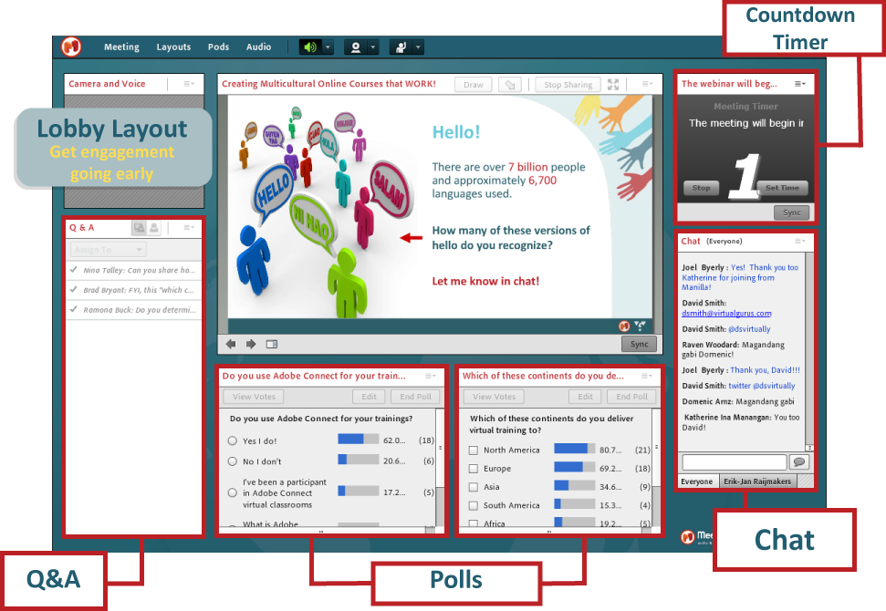 webinar lobby layout