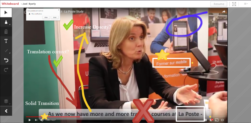 screen sharing a video in a cMOOC