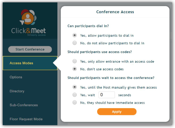 conference call trial test click&Meet