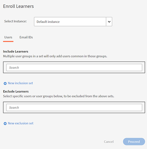 inclusion and exclusion options in adobe captivate prime