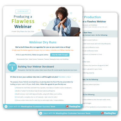 Use our webinar dry-run agendas to help you put on the perfect webinar