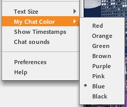 example of changing colors in Adobe Connect chat pod