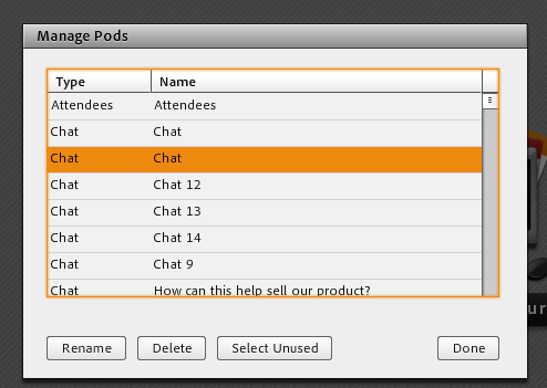 manage unused pods in adobe connect with the Manage Pods function