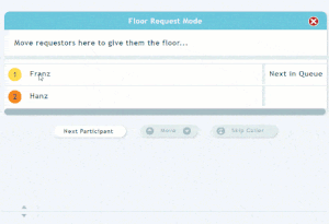 use the click&meet floor request mode to manage Connect Q&A sessions